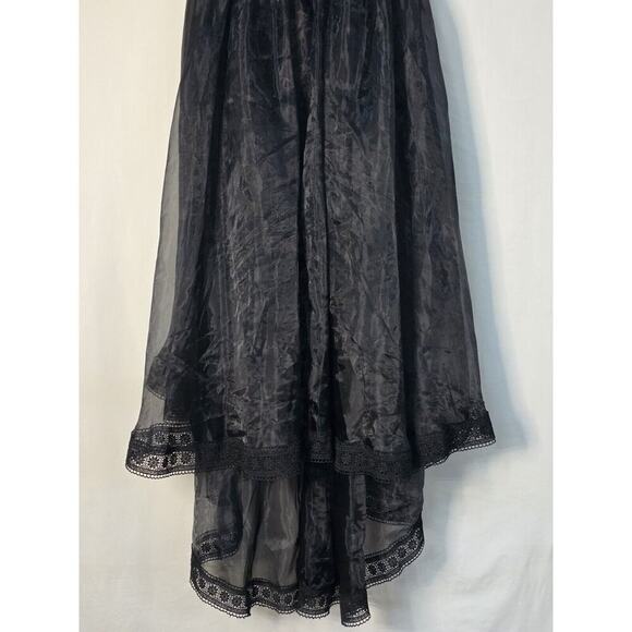 INA Black Dress Small Sleeveless Skin Tulle High Low Beautiful  Formal Semi - Picture 7 of 7